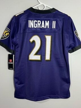 Pro Line NFL Baltimore Ravens Mark Ingram Purple Football Jersey Youth Large